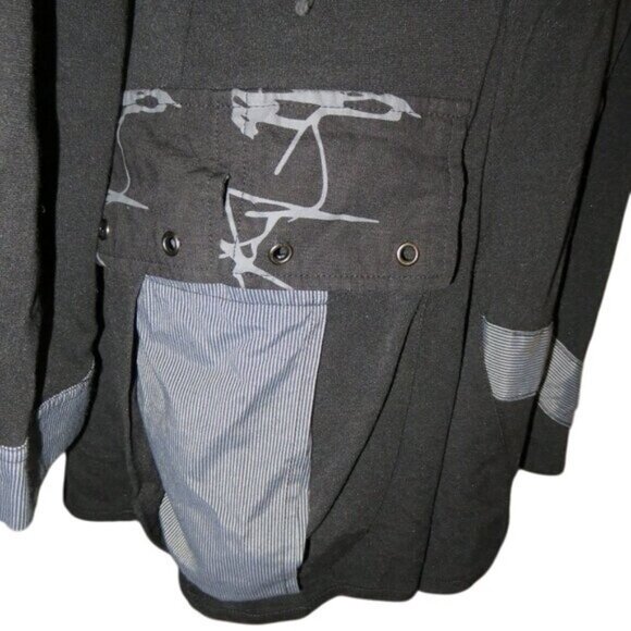 DZHavael Couture France Victorian Button Up Tunic Jacket Black & Gray Size Small - Picture 10 of 12